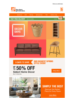 The Home Depot - UP TO 50% OFF ✨ Decor Days Have Arrived