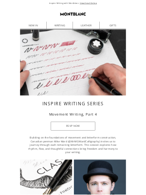 Montblanc - Join our next Inspire Writing class, Movement Writing, Part 4 - Finishing the Alphabet