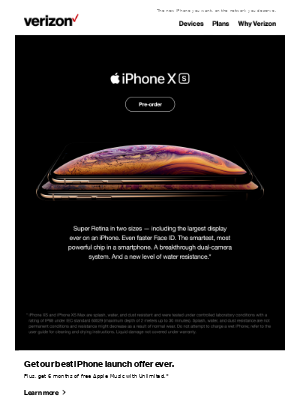 Verizon - Don't wait, pre-order iPhone XS now.