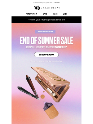 Urban Decay - ENDS SOON! ⚡ 25% Off EVERYTHING in Our End of Summer Sale!