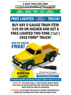 Menards - FREE Lighted Two-Tone Ford® Truck!