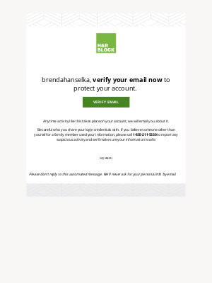 H&R Block - Verify your email address