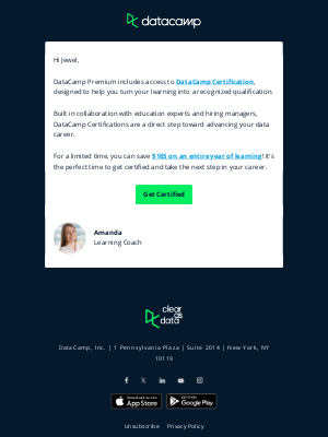 DataCamp - You're ready for certification! Make it official