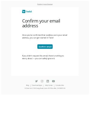 Twist - Confirm your email address