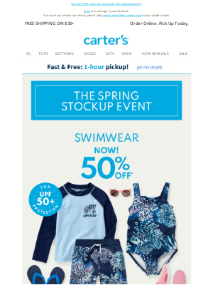 Carter's - NOW 50% OFF: Swimwear shore to make a splash👙🩳