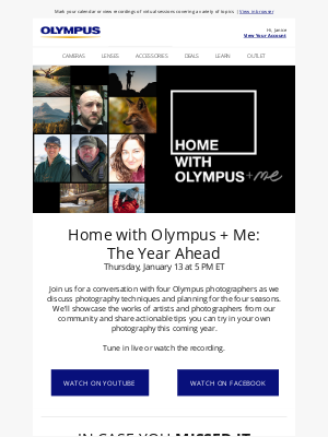 Olympus - January's LIVE Events: The Year Ahead, Custom Modes & More