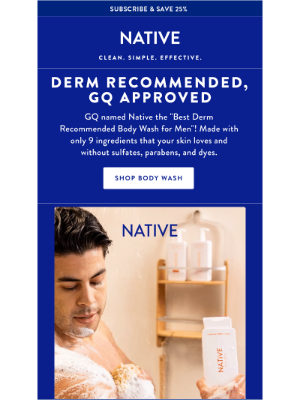 Native - Our Body Wash got a GQ shout out!