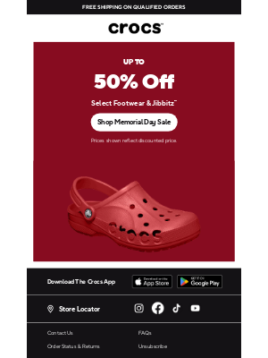 Crocs - Up to 50% Off: Step into BIG Memorial Day savings!