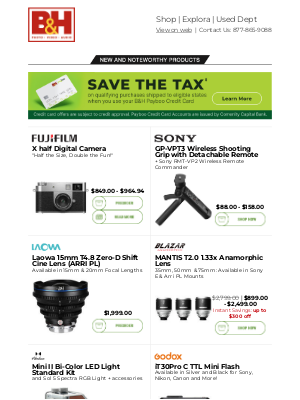 B&H Photo Video - New FUJIFILM X half + New Gear from Sony, Godox, Harlowe, Crucial and more!