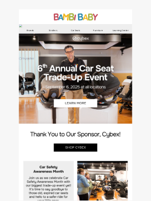 Bambi Baby Store - 🎉 Our 6th Annual Car Seat Trade-Up is Here for One Day Only!