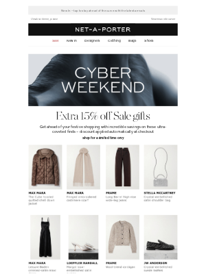 NET-A-PORTER - Enjoy an extra 15% off Sale gifts