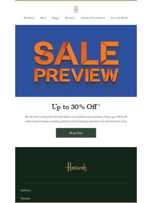 Harrods (United Kingdom) - Up to 30%* off