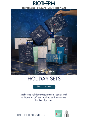 Biotherm - 15% off Holiday sets + Free gift