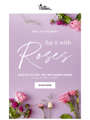 1-800-Flowers - Rose Sale: Up to 40% off