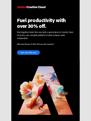 Adobe - Save over 30% on Creative Cloud for teams