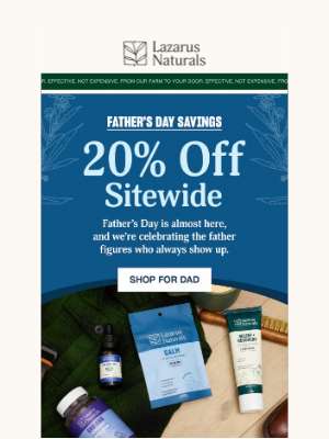 Lazarus Naturals - 🎉 Father’s Day starts now: 20% off sitewide
