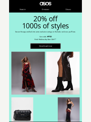 ASOS (United Kingdom) - App exclusive: 20% off 1000s of styles