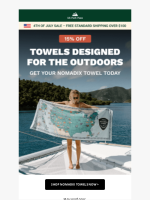 US Park Pass - Get Your Adventure-Ready Towel By Nomadix