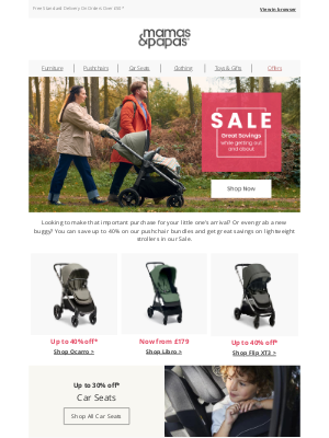 Mamas & Papas (United Kingdom) - Enjoy up to 40% off your perfect pushchair