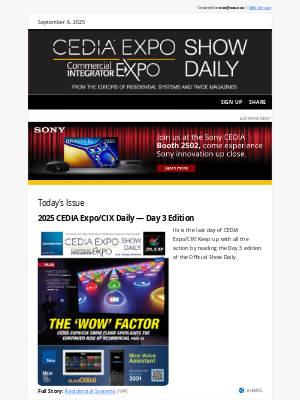 Twice - Read the Day 3 Edition of the 2025 CEDIA Expo/CIX Daily