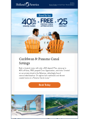 Holland America Line - Sail Away: Up to 40% Off Cruises