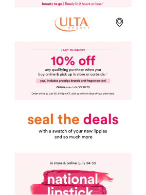 ULTA Beauty - Last call on these *really* good deals and 10% off.