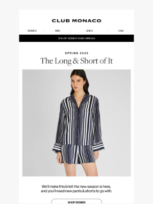 Club Monaco - Spring arrivals that speak for themselves...