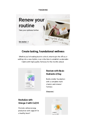 Thorne - Essential supplements for end-of-summer renewal