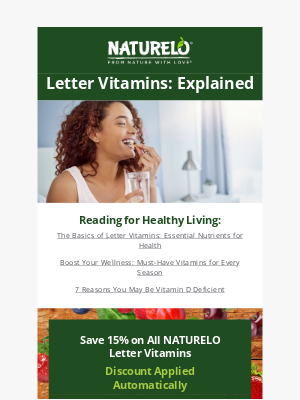NATURELO Premium Supplements - Letter Vitamins: Explained