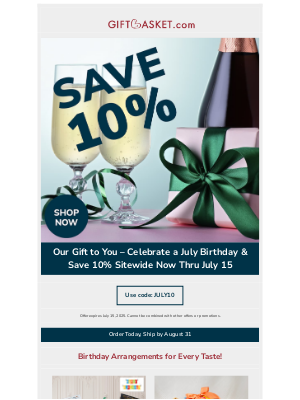 Gift Basket - July Birthday Present