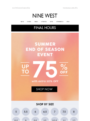 Nine West - ⏱️ FINAL HOURS: Up To 75% OFF SALE