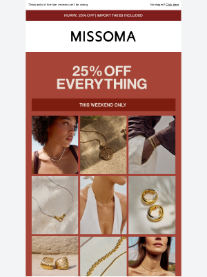 Missoma - 25% off our greatest hits