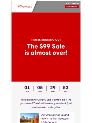 Virgin Voyages - Last chance to book our $99 Sale!