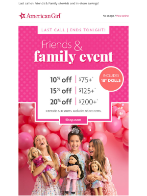 American Girl - Farewell, up to 20% off