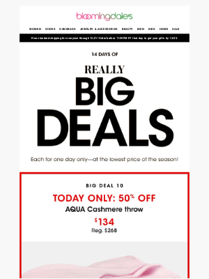 Bloomingdale's - Big Deal 10 of 14: 50% off cashmere throw blanket