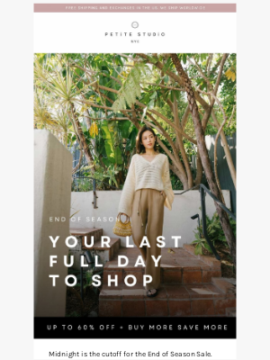 Petite Studio - This is It. Up to 60% off Ends Tonight