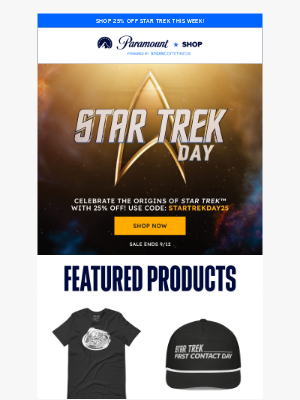 Paramount+ - IT'S STAR TREK DAY ⭐ SHOP 25% OFF STAR TREK!