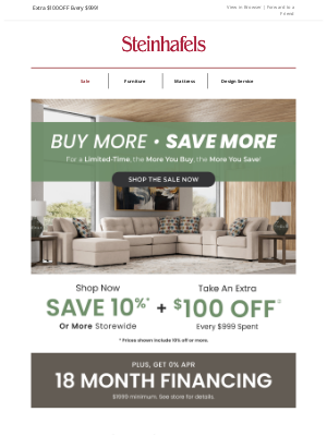Steinhafels - The More You Buy, the More You SAVE 💰 Limited-Time Only!