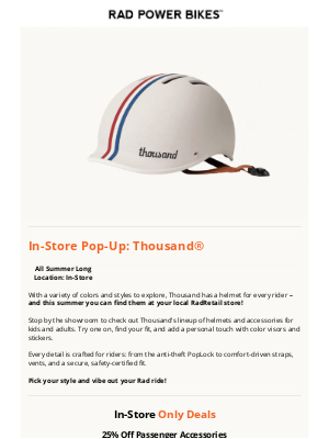 Rad Power Bikes - Style your ride —Thousand® helmets are now in-store!