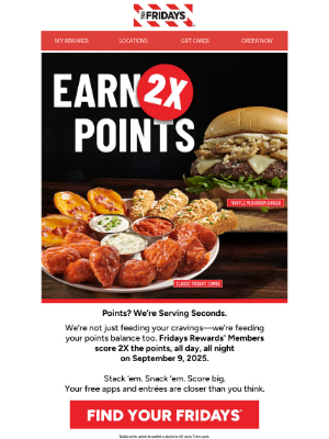 TGI Fridays - Mark Your Calendar: Big Rewards Ahead