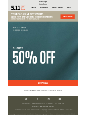 511tactical - 🩳 50% Off Shorts ENDS TONIGHT! 🩳