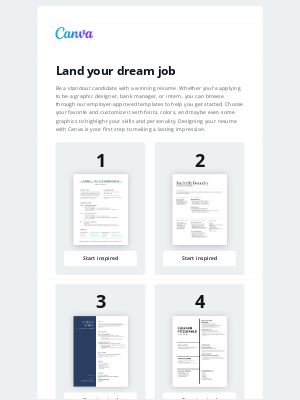 Canva - The US - Top 10 Résumé templates