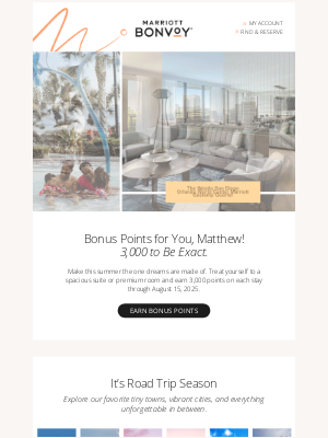 Starwood Hotels & Resorts Worldwide - Matthew, Earn 3,000 Bonus Points on Your Next Stay 🥳