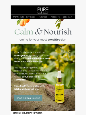 PURE Spa & Beauty - New Product! Your Sensitive Skincare Saviour is Inside.