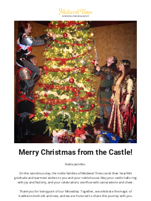 Medieval Times - Warm Wishes from the Noble Families! 🏰