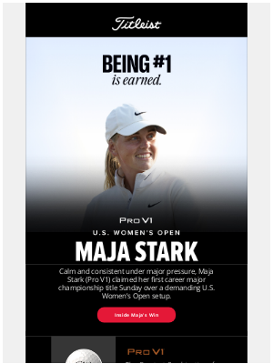 Titleist - Maja Stark Wins the U.S. Women's Open Gaming a Pro V1