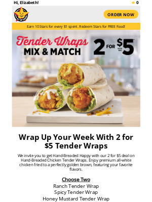 Hardee's - Friday Wrapped: 2 for $5 Tender Wraps