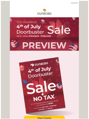 Curacao - 🚨 Great Doorbuster Deals Start This Friday at Curacao! 👉