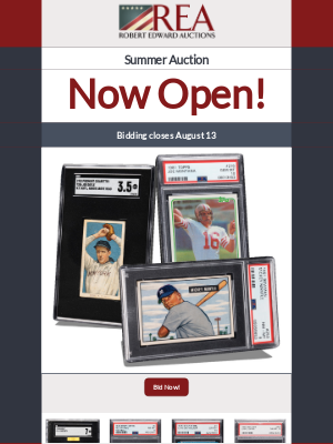 Beckett Media - Loaded REA Summer Auction Opens Headlined by One of The Hobby's Rarest Cards