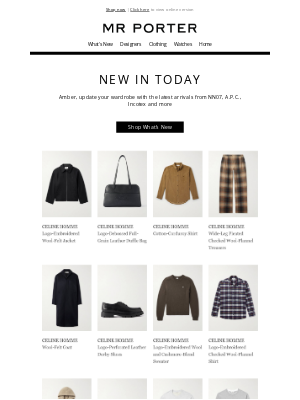 MR PORTER - Just in: A.P.C., Incotex and more